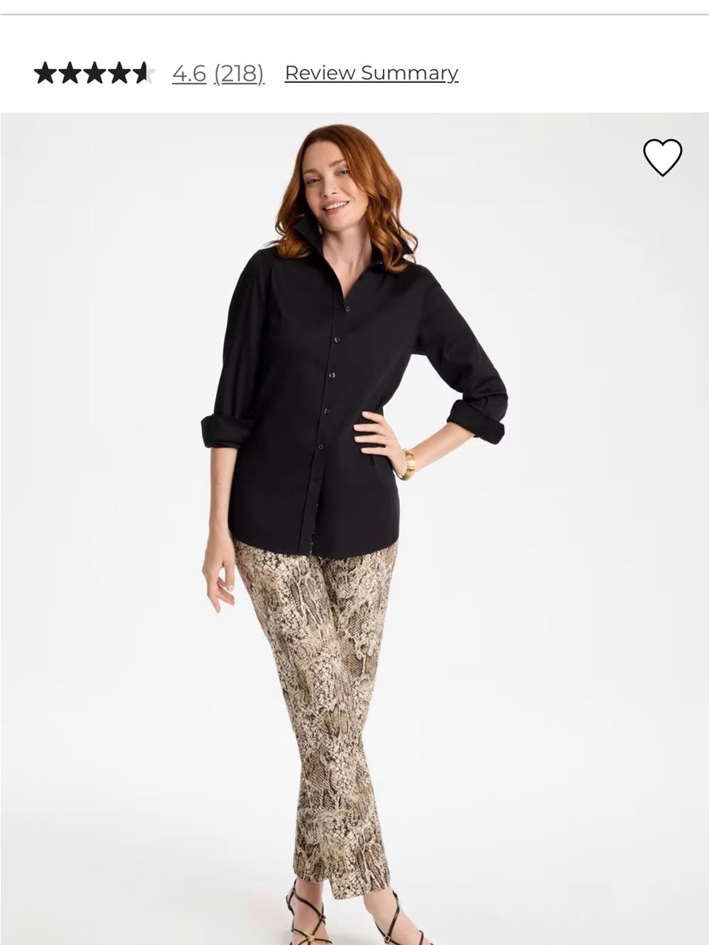 Chico's No Iron collection Black Button-Front Blouse